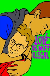 Presente de casamento do artista Julio Salgado. "Amor não é ilegal"